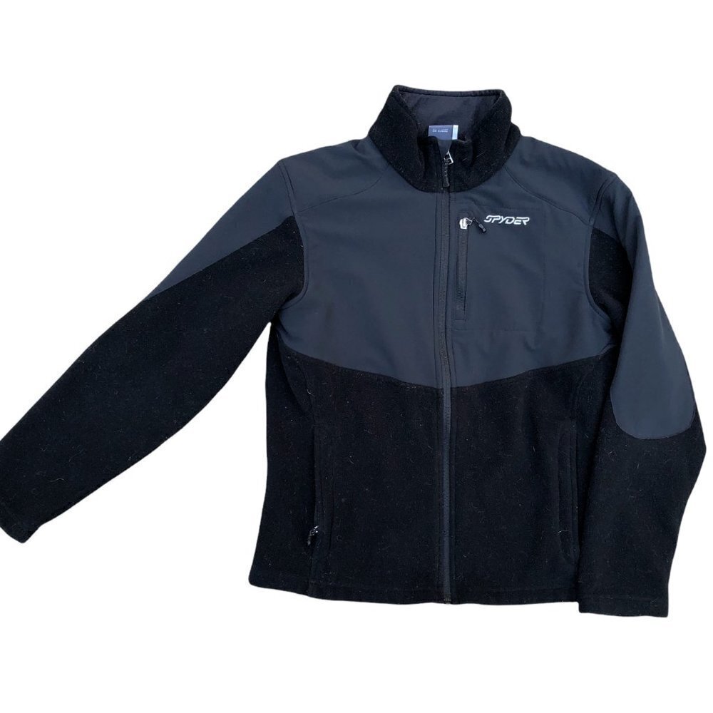 SPYDER Women's Fleece Winter Full Zip Jacket MED Black Outdoor Long Sleeve‌‌
